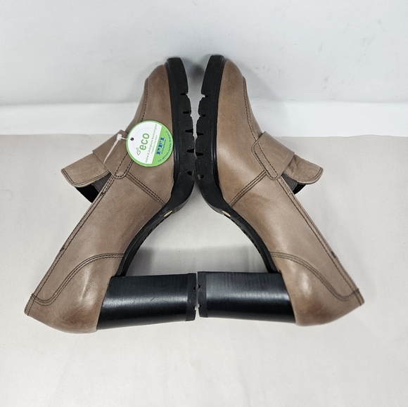 Paul Green Nina Womens Loafer Pump Size 7.5=10 Distressed Brown Leather Retro - Picture 6 of 16